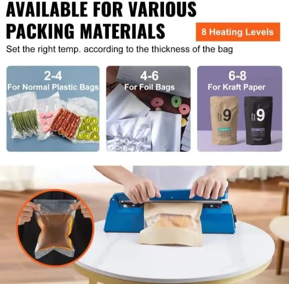 دستگاه پرس حرارتی دستی فروشگاهی - سبک وزن، دستگاه پلمپ دستی قابل اعتماد برای غذا، تنقلات و بسته بندی، استفاده آسان، قابل حمل دستگاه پرس حرارتی دستی فروشگاهی - سبک وزن، دستگاه پلمپ دستی قابل اعتماد برای غذا، تنقلات و بسته بندی، استفاده آسان، قابل حمل