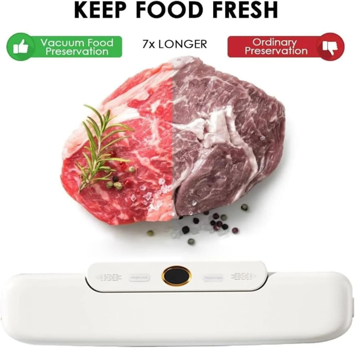 دستگاه وکیوم سیلر فنری X، شامل 12 عدد کیسه، دستگاه بسته بندی خودکار مواد غذایی با حالت های خشک/مرطوب، دستگاه بسته بندی وکیوم جمع و جور برای گوشت، سبزیجات و آماده سازی غذا، عملکرد تک لمسی دستگاه وکیوم سیلر فنری X، شامل 12 عدد کیسه، دستگاه بسته بندی خودکار مواد غذایی با حالت های خشک/مرطوب، دستگاه بسته بندی وکیوم جمع و جور برای گوشت، سبزیجات و آماده سازی غذا، عملکرد تک لمسی