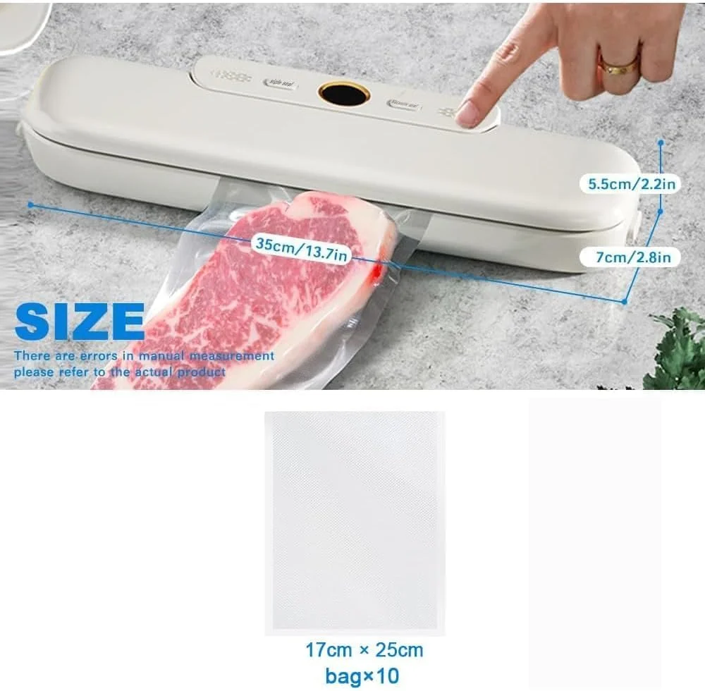 دستگاه وکیوم سیلر فنری X، شامل 12 عدد کیسه، دستگاه بسته بندی خودکار مواد غذایی با حالت های خشک/مرطوب، دستگاه بسته بندی وکیوم جمع و جور برای گوشت، سبزیجات و آماده سازی غذا، عملکرد تک لمسی دستگاه وکیوم سیلر فنری X، شامل 12 عدد کیسه، دستگاه بسته بندی خودکار مواد غذایی با حالت های خشک/مرطوب، دستگاه بسته بندی وکیوم جمع و جور برای گوشت، سبزیجات و آماده سازی غذا، عملکرد تک لمسی