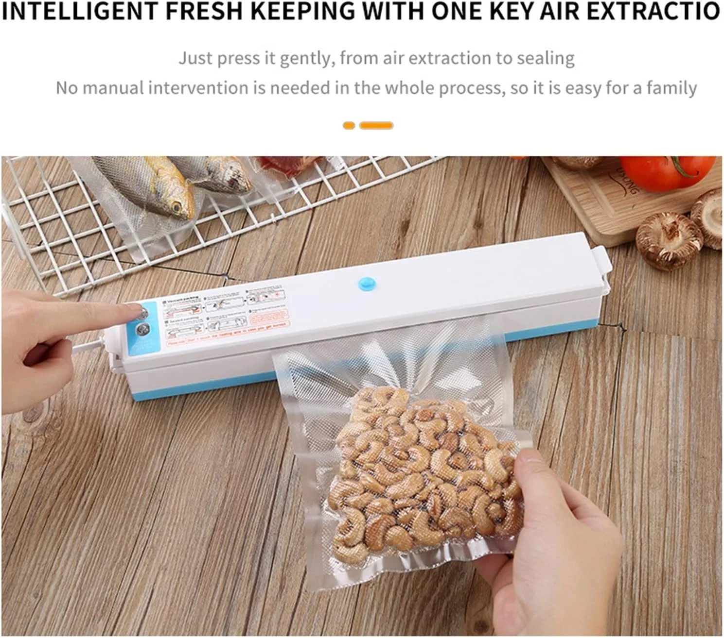 دستگاه بسته بندی وکیوم مواد غذایی تمکین، دستگاه وکیوم برقی برای آشپزخانه منزل به همراه 10 عدد کیسه نگهدارنده مواد غذایی، دستگاه بسته بندی وکیوم تجاری با کاربری آسان و نگهداری راحت دستگاه بسته بندی وکیوم مواد غذایی تمکین، دستگاه وکیوم برقی برای آشپزخانه منزل به همراه 10 عدد کیسه نگهدارنده مواد غذایی، دستگاه بسته بندی وکیوم تجاری با کاربری آسان و نگهداری راحت