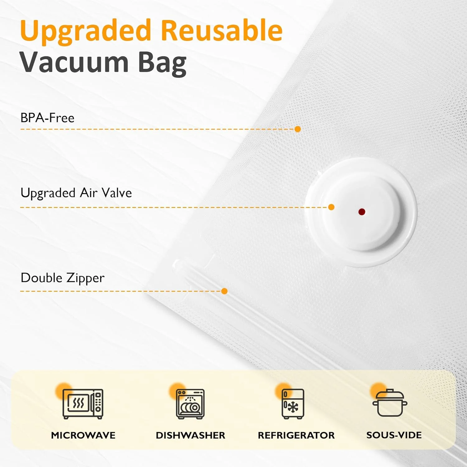 دستگاه وکیوم سیلر قابل حمل Sunvivi برای نگهداری و حفظ مواد غذایی - سیستم هوشمند پلمپ هوا با کیسه های قابل استفاده مجدد و لوازم جانبی آشپزخانه - دستگاه نگهداری مواد غذایی دستی برای خانه، سو وید، سفید دستگاه وکیوم سیلر قابل حمل Sunvivi برای نگهداری و حفظ مواد غذایی - سیستم هوشمند پلمپ هوا با کیسه های قابل استفاده مجدد و لوازم جانبی آشپزخانه - دستگاه نگهداری مواد غذایی دستی برای خانه، سو وید، سفید