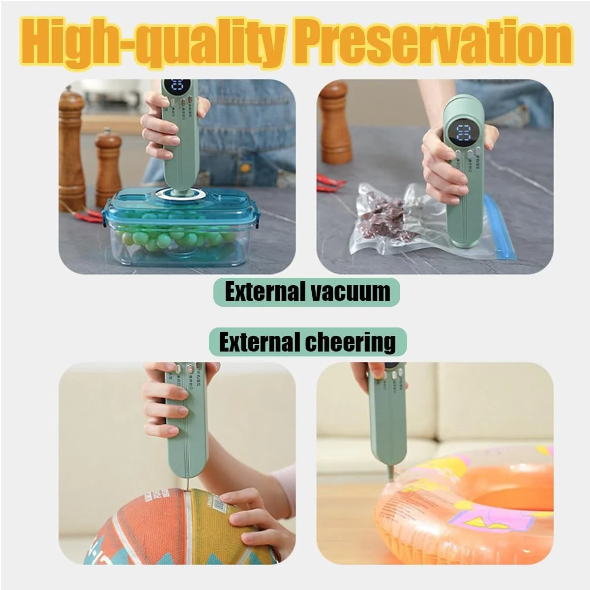 دستگاه وکیوم سیلر TERRIFI با قدرت 60kPa، دستگاه سیلر غذا 4 در 1 با قابلیت استخراج هوای خارجی، 3 سطح دما، سیل خودکار برای حالت های خشک و مرطوب، مناسب برای غذا، توپ بسکتبال و حلقه شنا دستگاه وکیوم سیلر TERRIFI با قدرت 60kPa، دستگاه سیلر غذا 4 در 1 با قابلیت استخراج هوای خارجی، 3 سطح دما، سیل خودکار برای حالت های خشک و مرطوب، مناسب برای غذا، توپ بسکتبال و حلقه شنا