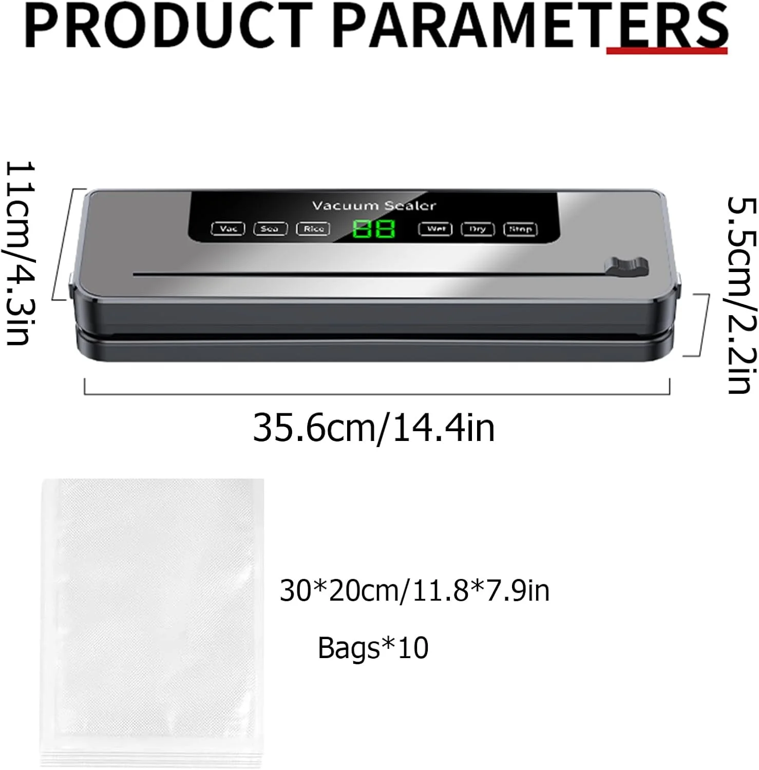 دستگاه وکیوم سیلر سریع و جمع و جور برای نگهداری مواد غذایی، حالت های آب بندی خشک و مرطوب، دارای برش داخلی، تمیز کردن و نگهداری آسان