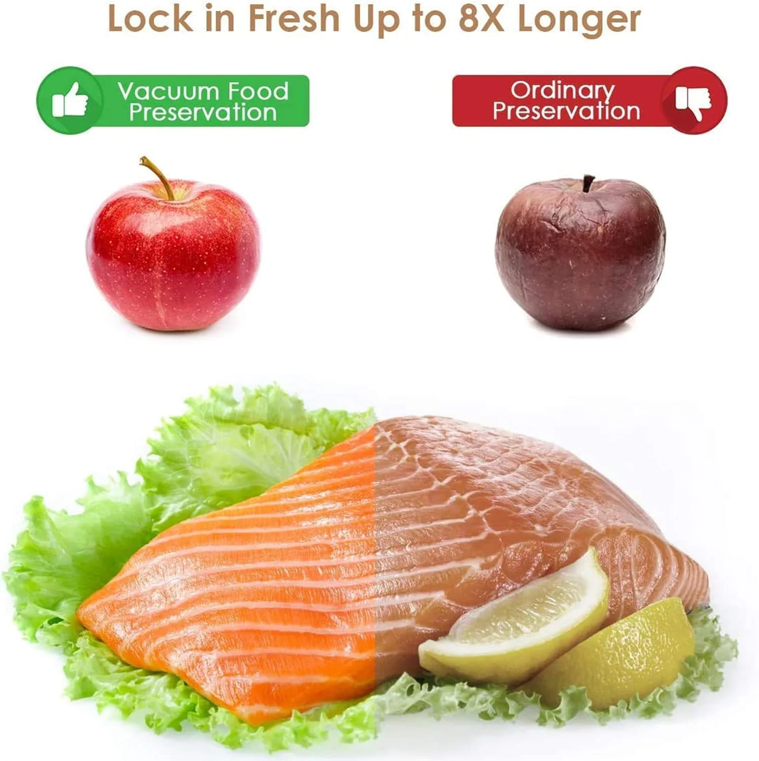 دستگاه وکیوم سیلر - مهر و موم جادویی تازگی، حالت های خشک/مرطوب دوگانه، مکش قوی 60 کیلو پاسکال، مهر و موم سریع 15 ثانیه ای، چند کیسه ای، عملکرد آسان با یک لمس، بژ