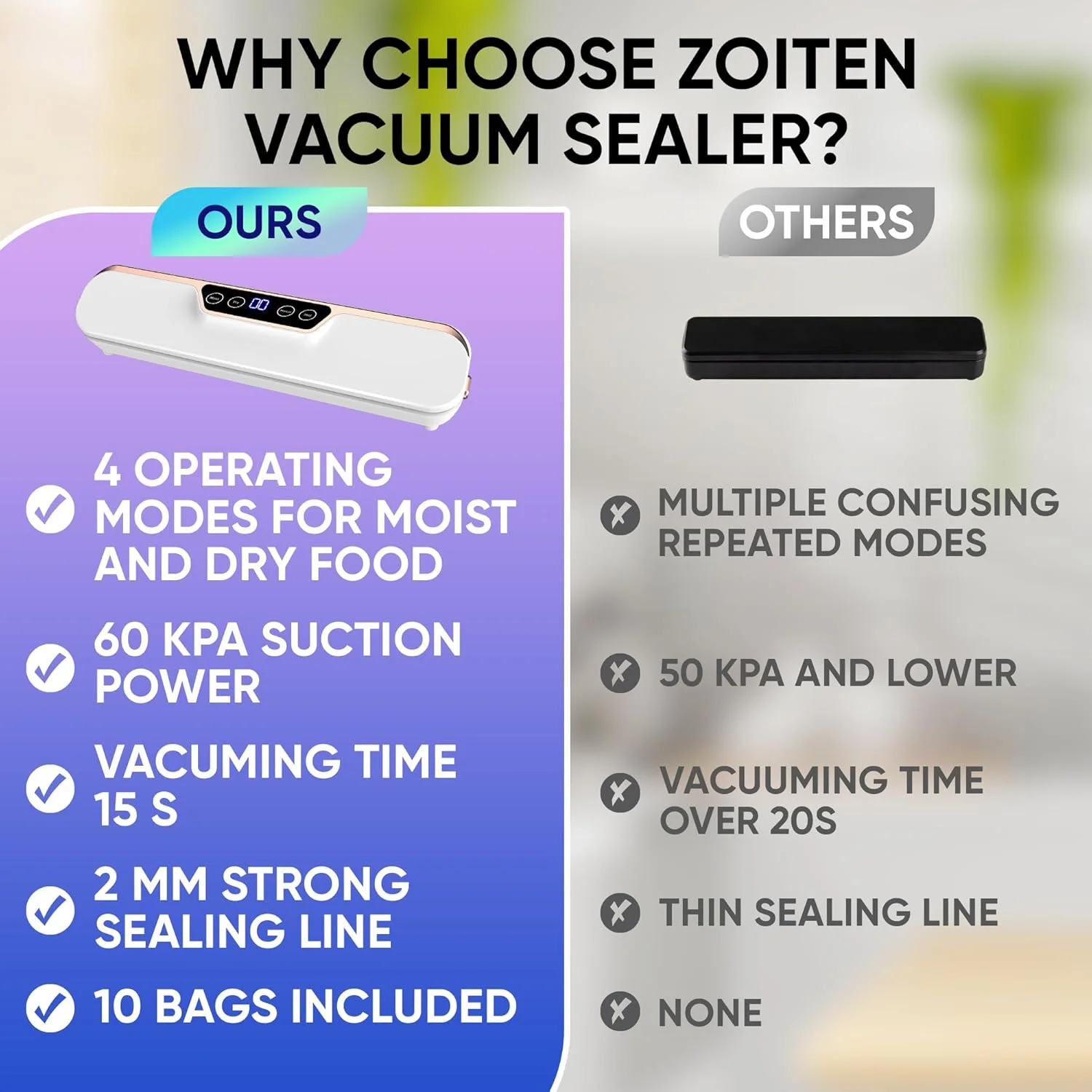 دستگاه وکیوم سیلر اتوماتیک TOYSFINITY برای بسته بندی مواد غذایی خشک و مرطوب، شامل 10 کیسه بسته بندی