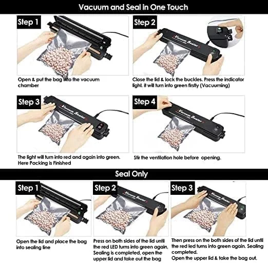 دستگاه وکیوم سیلر مواد غذایی، دستگاه بسته بندی وکیوم اتوماتیک برای میوه ها، نگهداری گوشت، حالت های آب بندی خشک و مرطوب، نمایشگر LED