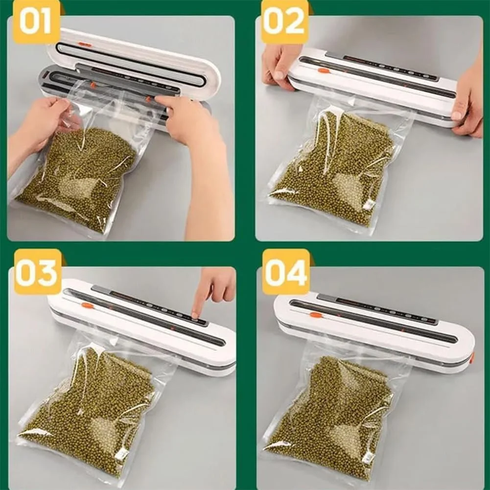 دستگاه وکیوم بسته بندی مواد غذایی TsoLay، دستگاه وکیوم با حالت های خشک/مرطوب/وکیوم، دستگاه بسته بندی خودکار مواد غذایی با مکش قدرتمند 60 کیلو پاسکال، طراحی جمع و جور با 10 کیسه وکیوم، برای نگهداری مواد غذایی