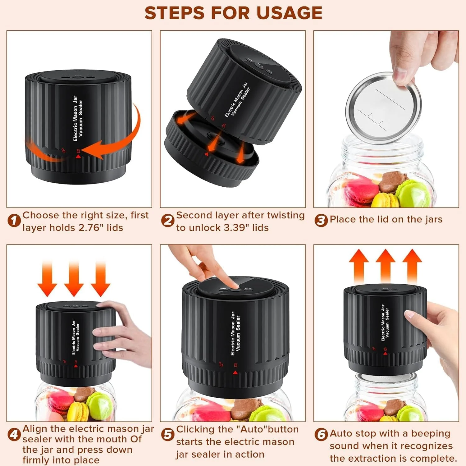 دستگاه وکیوم برقی شیشه های دهان گشاد و معمولی، به همراه درب بازکن و درب، مناسب برای نگهداری مواد غذایی و افزایش ماندگاری دستگاه وکیوم برقی شیشه های دهان گشاد و معمولی، به همراه درب بازکن و درب، مناسب برای نگهداری مواد غذایی و افزایش ماندگاری