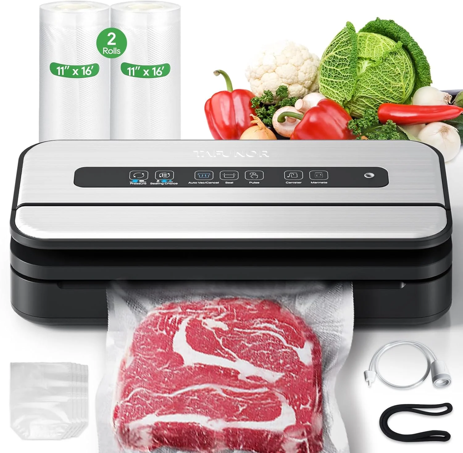 دستگاه وکیوم سیلر ارتقا یافته برای مواد غذایی، 90 کیلو پاسکال 14 در 1، دستگاه وکیوم سیلر حرفه ای مکس، دسته قفل آسان / مناسب برای پخت سو وید، سیلر وکیوم ذخیره سازی مواد غذایی مایع/خشک/مرطوب با 2 رول کیسه دستگاه وکیوم سیلر ارتقا یافته برای مواد غذایی، 90 کیلو پاسکال 14 در 1، دستگاه وکیوم سیلر حرفه ای مکس، دسته قفل آسان / مناسب برای پخت سو وید، سیلر وکیوم ذخیره سازی مواد غذایی مایع/خشک/مرطوب با 2 رول کیسه