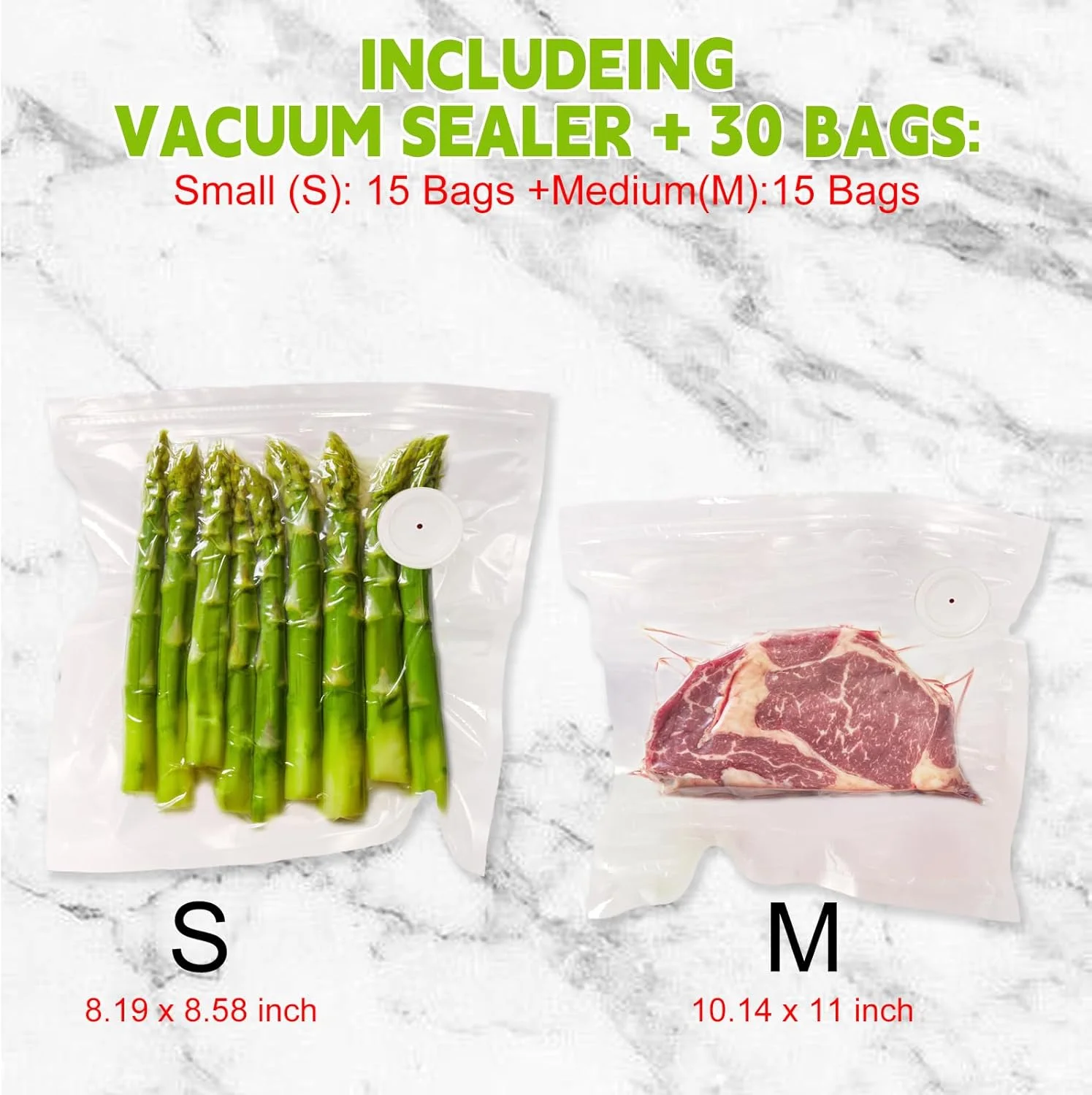 دستگاه وکیوم سیلر دستی برای مواد غذایی، دستگاه وکیوم سیلر کوچک با 30 کیسه قابل استفاده مجدد دستگاه وکیوم سیلر دستی برای مواد غذایی، دستگاه وکیوم سیلر کوچک با 30 کیسه قابل استفاده مجدد