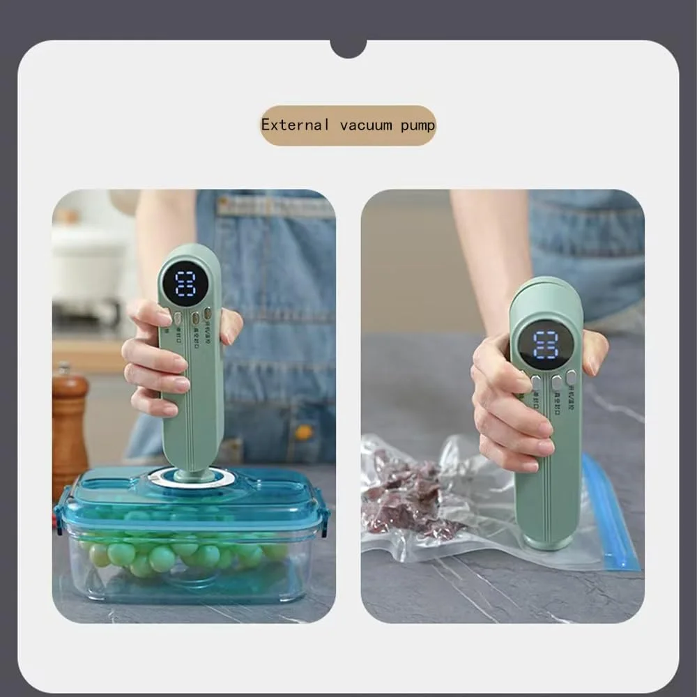 دستگاه وکیوم سیلر کوچک، سیلر مواد غذایی کاملا اتوماتیک برای نگهداری مواد غذایی، قابلیت سیل خشک و مرطوب به همراه 5 کیسه سیل، قابلیت اتصال به پمپ وکیوم و پمپ هوا (سفید) دستگاه وکیوم سیلر کوچک، سیلر مواد غذایی کاملا اتوماتیک برای نگهداری مواد غذایی، قابلیت سیل خشک و مرطوب به همراه 5 کیسه سیل، قابلیت اتصال به پمپ وکیوم و پمپ هوا (سفید)