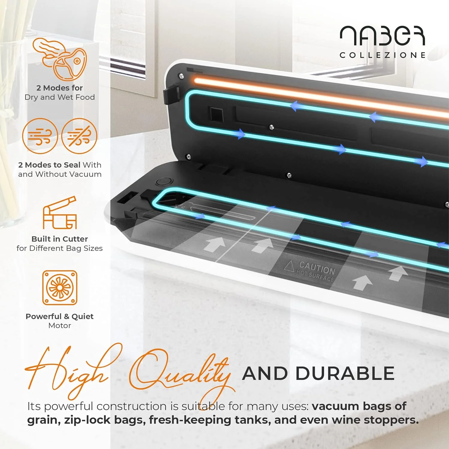 دستگاه وکیوم سیلر اتوماتیک سیستم بسته بندی مواد غذایی - حفظ مواد غذایی در خانه و تجارت با کاتر داخلی، حالت های خشک و مرطوب، شلنگ و کیسه های وکیوم رایگان، محافظ مواد غذایی تازه و بادوام دستگاه وکیوم سیلر اتوماتیک سیستم بسته بندی مواد غذایی - حفظ مواد غذایی در خانه و تجارت با کاتر داخلی، حالت های خشک و مرطوب، شلنگ و کیسه های وکیوم رایگان، محافظ مواد غذایی تازه و بادوام