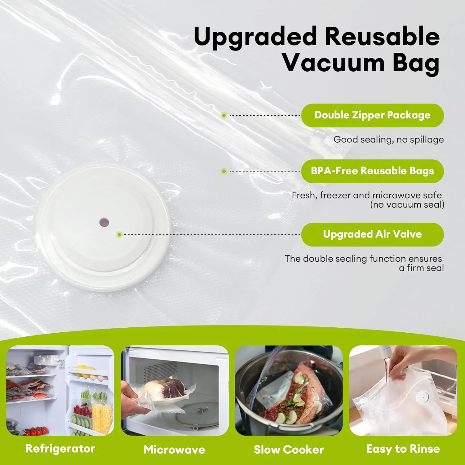 دستگاه وکیوم سیلر غذا - دستگاه وکیوم سیلر دستی قابل حمل با 30 کیسه قابل استفاده مجدد و مخزن آب قابل مشاهده، دستگاه ذخیره ساز غذای بی سیم و جمع و جور برای آماده سازی غذا، پخت سو وید و نگهداری در آشپزخانه دستگاه وکیوم سیلر غذا - دستگاه وکیوم سیلر دستی قابل حمل با 30 کیسه قابل استفاده مجدد و مخزن آب قابل مشاهده، دستگاه ذخیره ساز غذای بی سیم و جمع و جور برای آماده سازی غذا، پخت سو وید و نگهداری در آشپزخانه