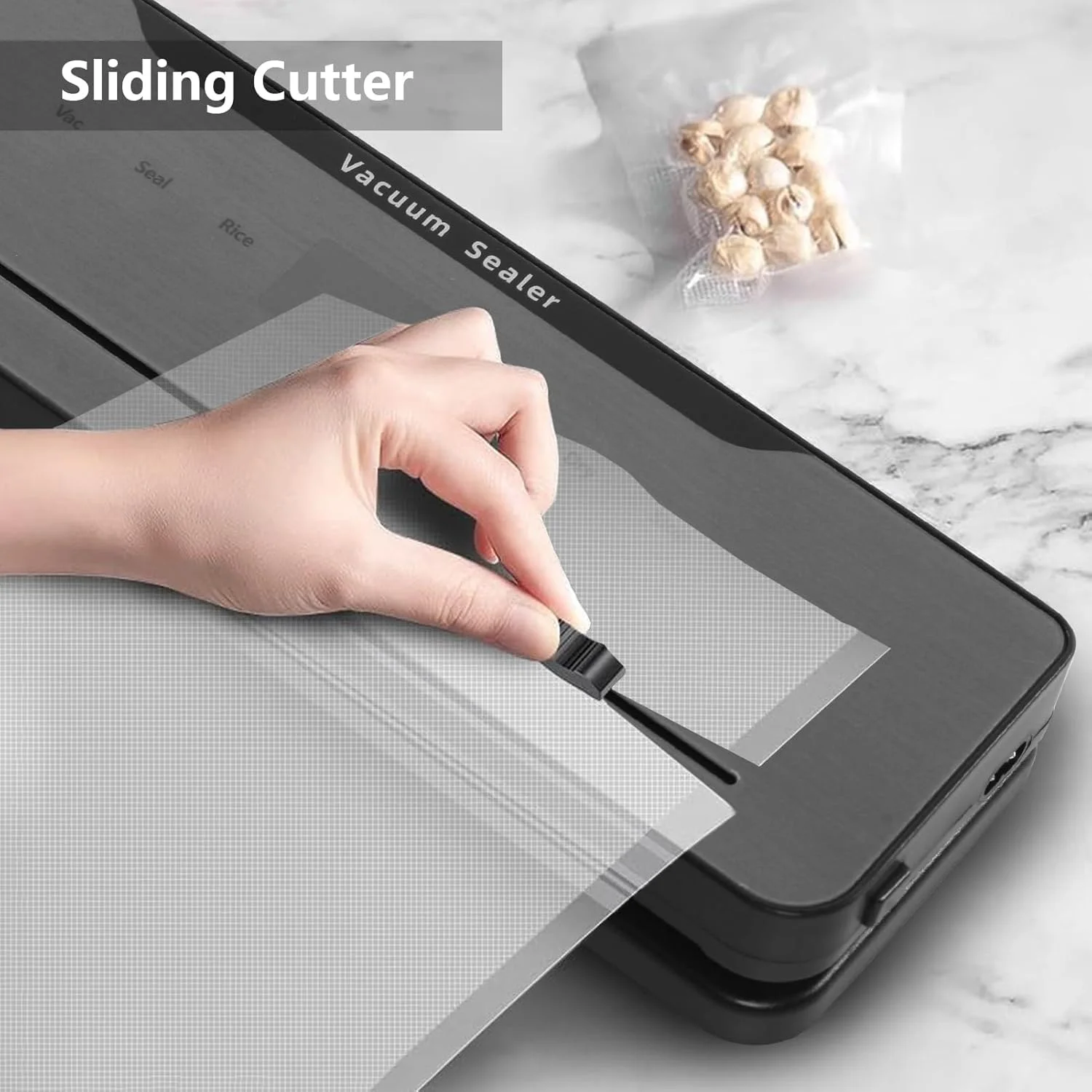 دستگاه وکیوم سیلر، دستگاه وکیوم مواد غذایی، دستگاه وکیوم مواد غذایی 8 در 1، دارای کاتر داخلی، حالت های خشک و مرطوب، دستگاه وکیوم چند منظوره مواد غذایی با 30 کیسه وکیوم 20 * 30 سانتی متر