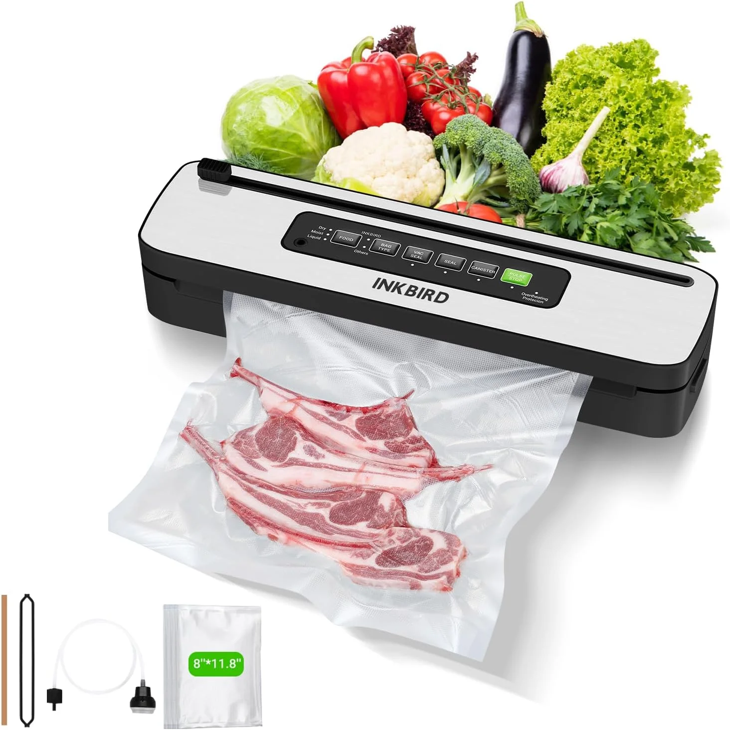 دستگاه وکیوم سیلر جمع و جور INKBIRD مدل INK-VS05 مناسب برای مواد غذایی مایع با حالت های وکیوم و سیل/پالس/محفظه، بسته بندی خانگی با نوار خنک کننده و آب بندی، دارای برش داخلی و سینی چکه گیر آب، دوشاخه UK دستگاه وکیوم سیلر جمع و جور INKBIRD مدل INK-VS05 مناسب برای مواد غذایی مایع با حالت های وکیوم و سیل/پالس/محفظه، بسته بندی خانگی با نوار خنک کننده و آب بندی، دارای برش داخلی و سینی چکه گیر آب، دوشاخه UK