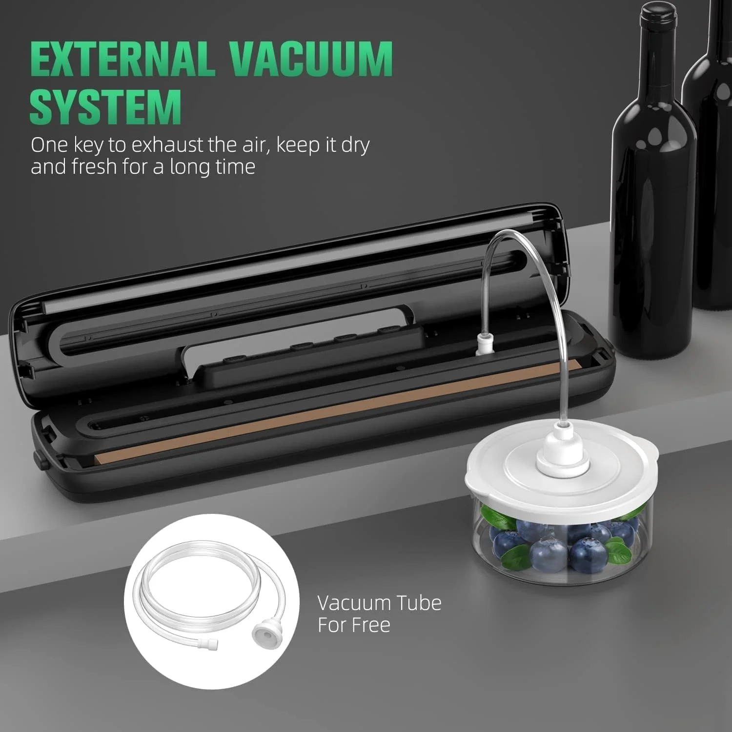 دستگاه وکیوم سیلر برای نگهداری مواد غذایی - سیستم پلمپ هوای اتوماتیک برای نگهداری مواد غذایی، حالت های غذای خشک و مرطوب، طراحی جمع و جور 32 سانتی متری به همراه 15 کیسه پلمپ دستگاه وکیوم سیلر برای نگهداری مواد غذایی - سیستم پلمپ هوای اتوماتیک برای نگهداری مواد غذایی، حالت های غذای خشک و مرطوب، طراحی جمع و جور 32 سانتی متری به همراه 15 کیسه پلمپ