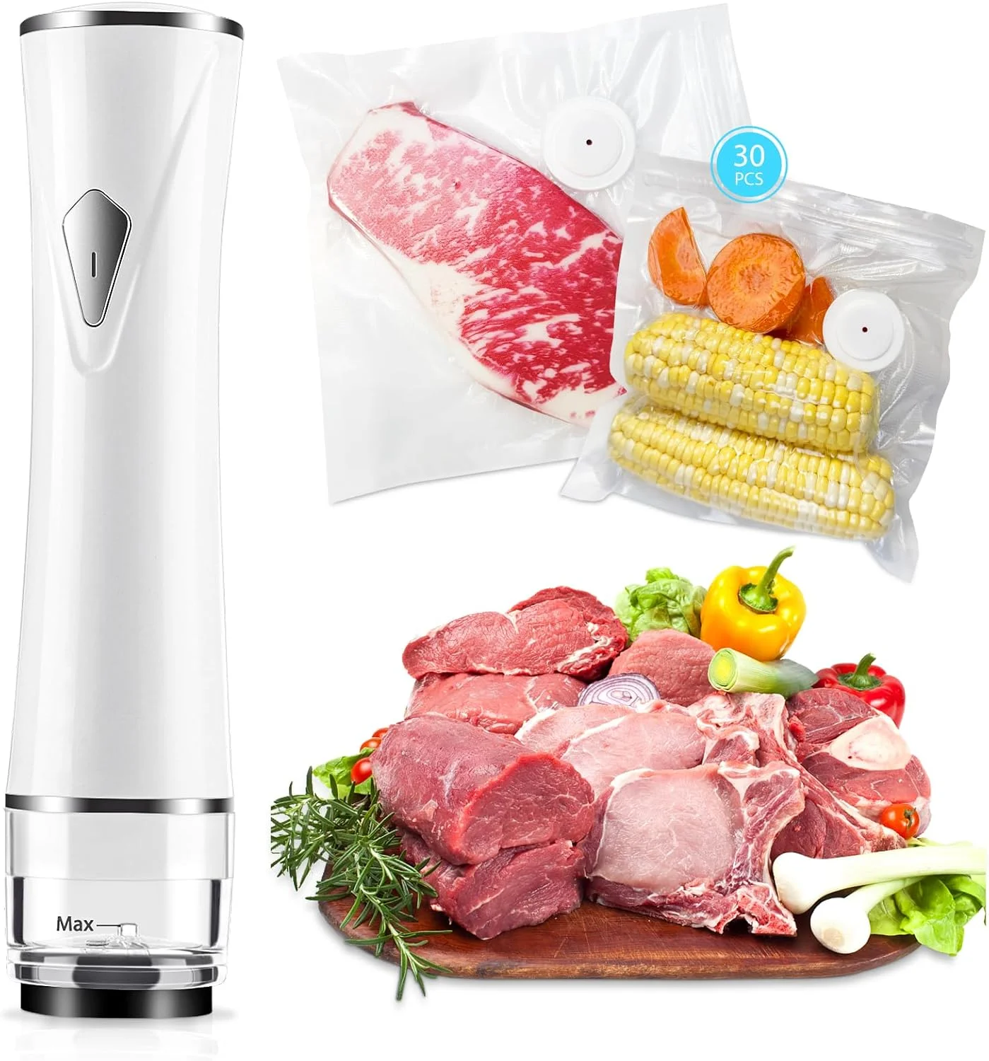 دستگاه وکیوم سیلر غذا به همراه 30 کیسه قابل استفاده مجدد، دستگاه وکیوم سیلر قابل حمل برای مسافرت دستگاه وکیوم سیلر غذا به همراه 30 کیسه قابل استفاده مجدد، دستگاه وکیوم سیلر قابل حمل برای مسافرت