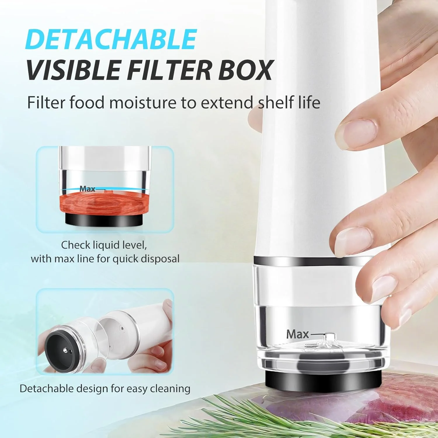 دستگاه وکیوم سیلر غذا به همراه 30 کیسه قابل استفاده مجدد، دستگاه وکیوم سیلر قابل حمل برای مسافرت دستگاه وکیوم سیلر غذا به همراه 30 کیسه قابل استفاده مجدد، دستگاه وکیوم سیلر قابل حمل برای مسافرت