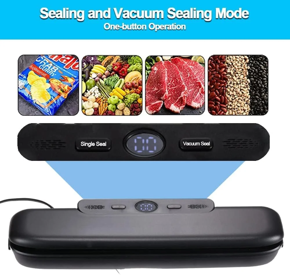 دستگاه وکیوم بسته بندی مواد غذایی - دستگاه حرفه ای فویل سیلر به همراه 10 کیسه وکیوم - دستگاه وکیوم برای پخت سو وید، مواد خشک و مرطوب - افزایش زمان نگهداری و تازگی