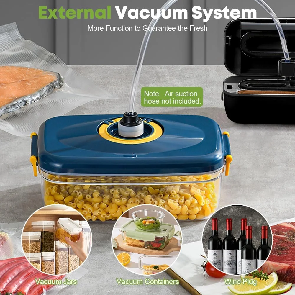 دستگاه وکیوم سیلر غذا برای پخت و پز Sous Vide، 5 در 1 گزینه آسان، حفظ مواد غذایی با کیسه های وکیوم - مشکی دستگاه وکیوم سیلر غذا برای پخت و پز Sous Vide، 5 در 1 گزینه آسان، حفظ مواد غذایی با کیسه های وکیوم - مشکی