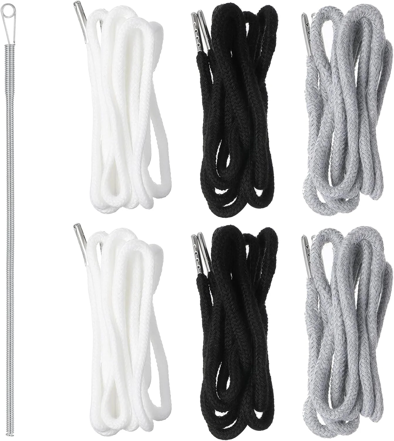 6 عدد بند کشی جایگزین، بند کشی جهانی برای شلوار ورزشی 142 سانتی متری با ابزار فنری برای شلوارک، شلوار، ژاکت، هودی