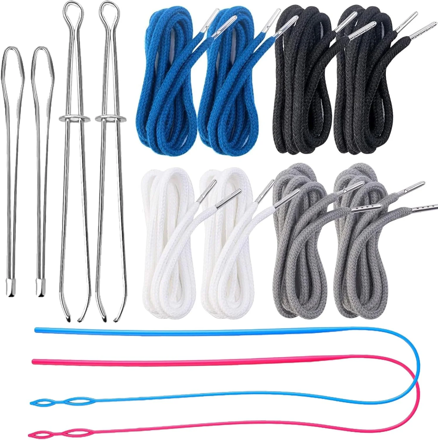 کیت جایگزینی بند کشی، شامل نخ‌کش‌های آسان، ۸ عدد بند کشی بادوام، مجموعه تعمیر جهانی برای شلوار ورزشی، شلوارک، شلوار، ژاکت و کت، تعمیر سریع DIY با نخ‌های نایلونی قوی