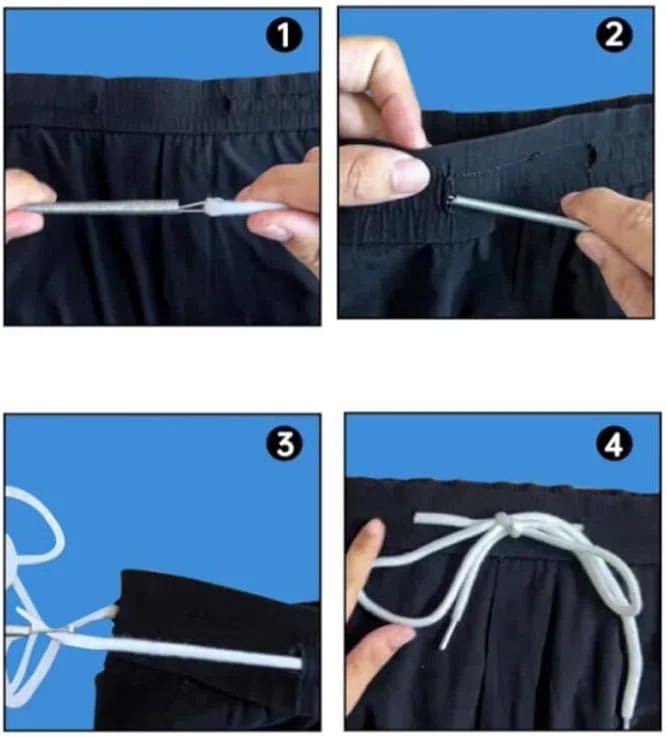 12 عدد بند ناف دار، بندهای جایگزین 150 سانتی متری با ابزار نخ کشی آسان برای شلوار ورزشی، هودی، شورت، ژاکت، شلوار، تنه و کت (خاکستری، مشکی، سفید)