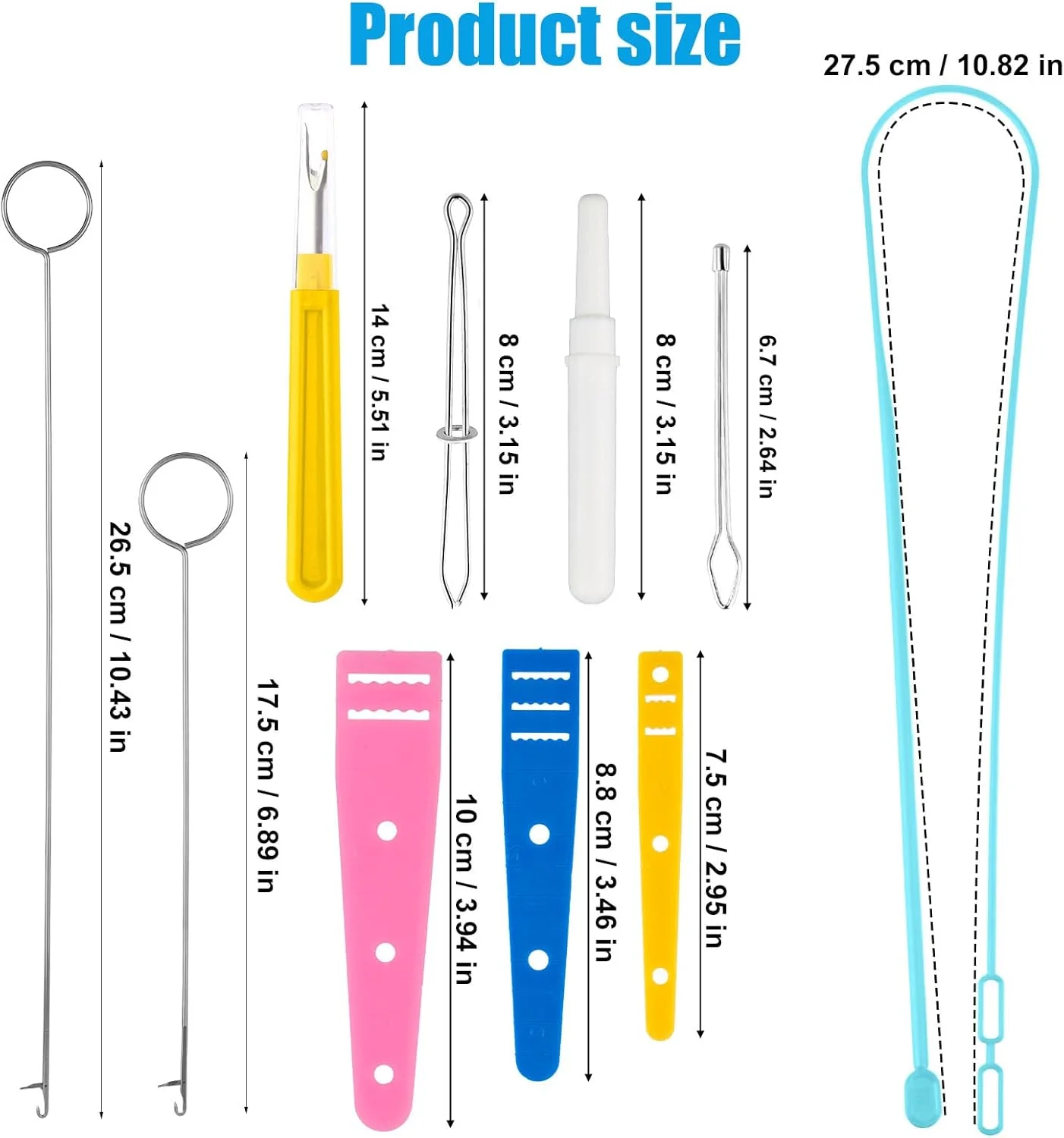 ۱۲ عدد ابزار نخ کش بند ناف، ابزار نخ کش انعطاف پذیر سوزن پلاستیکی گیره کشش DIY طناب ابزار خیاطی برای کاپشن هودی و شلوار