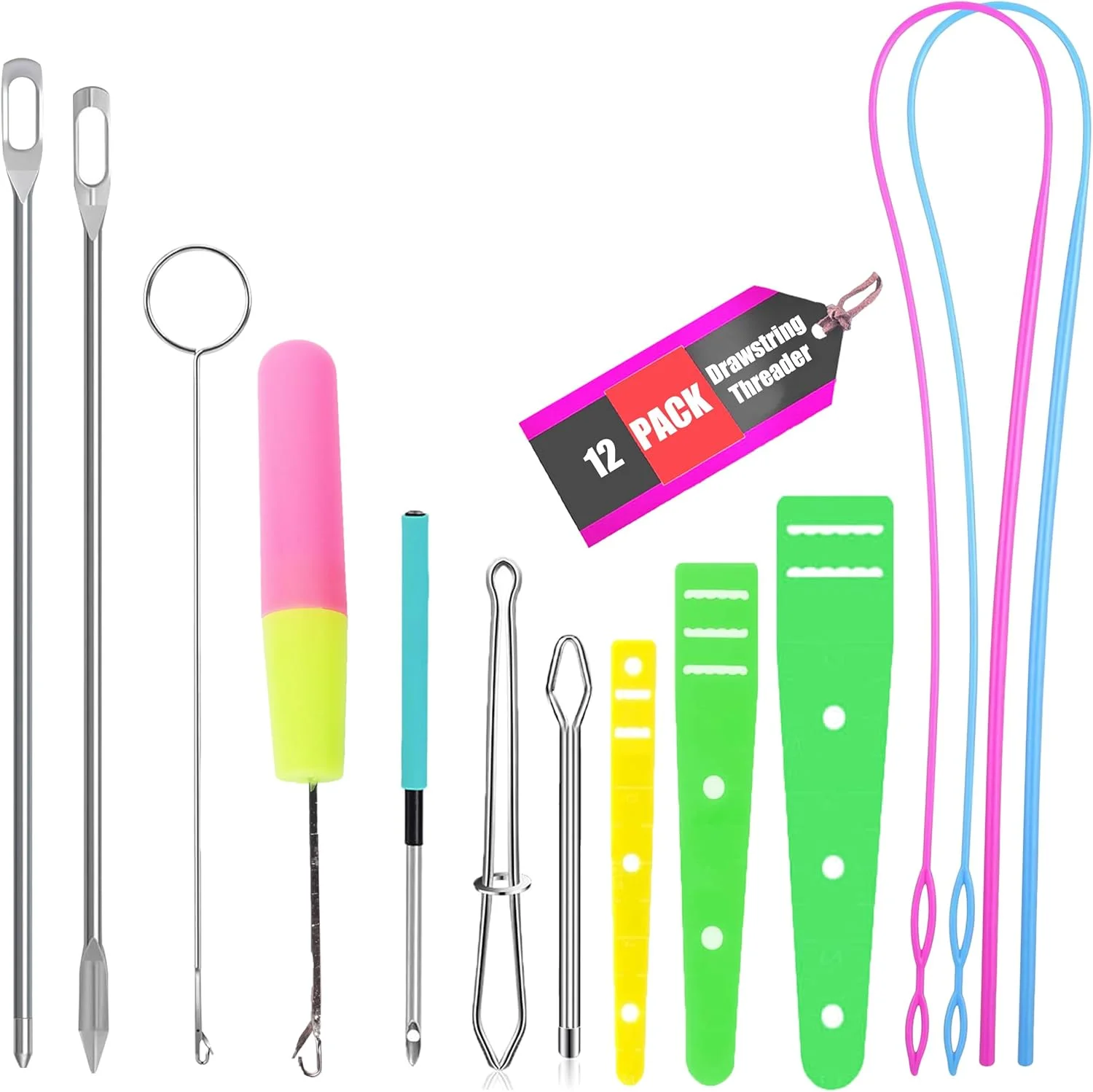 مجموعه ابزار نخ کشی بند ناف 12 عددی، ابزار خیاطی برای برگرداندن حلقه، گیره های آسان نخ کشی طناب برای ژاکت، کت، شلوار، ابزار خیاطی برای بند ناف و طناب، بند ناف برای هودی و سویشرت (12) مجموعه ابزار نخ کشی بند ناف 12 عددی، ابزار خیاطی برای برگرداندن حلقه، گیره های آسان نخ کشی طناب برای ژاکت، کت، شلوار، ابزار خیاطی برای بند ناف و طناب، بند ناف برای هودی و سویشرت (12)