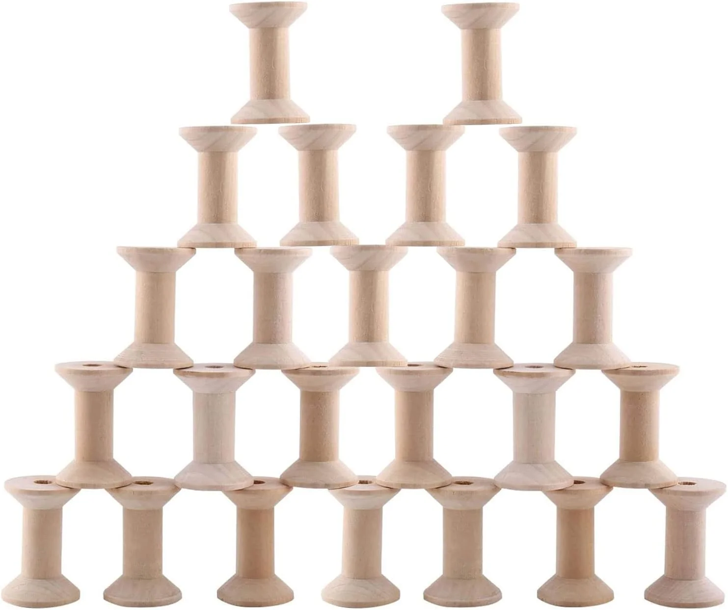 24 عدد قرقره نخ چوبی خالی، ماسوره های بافندگی سیم چوبی بزرگ ناتمام برای هنرهای دستی و رول سیم 24 عدد قرقره نخ چوبی خالی، ماسوره های بافندگی سیم چوبی بزرگ ناتمام برای هنرهای دستی و رول سیم