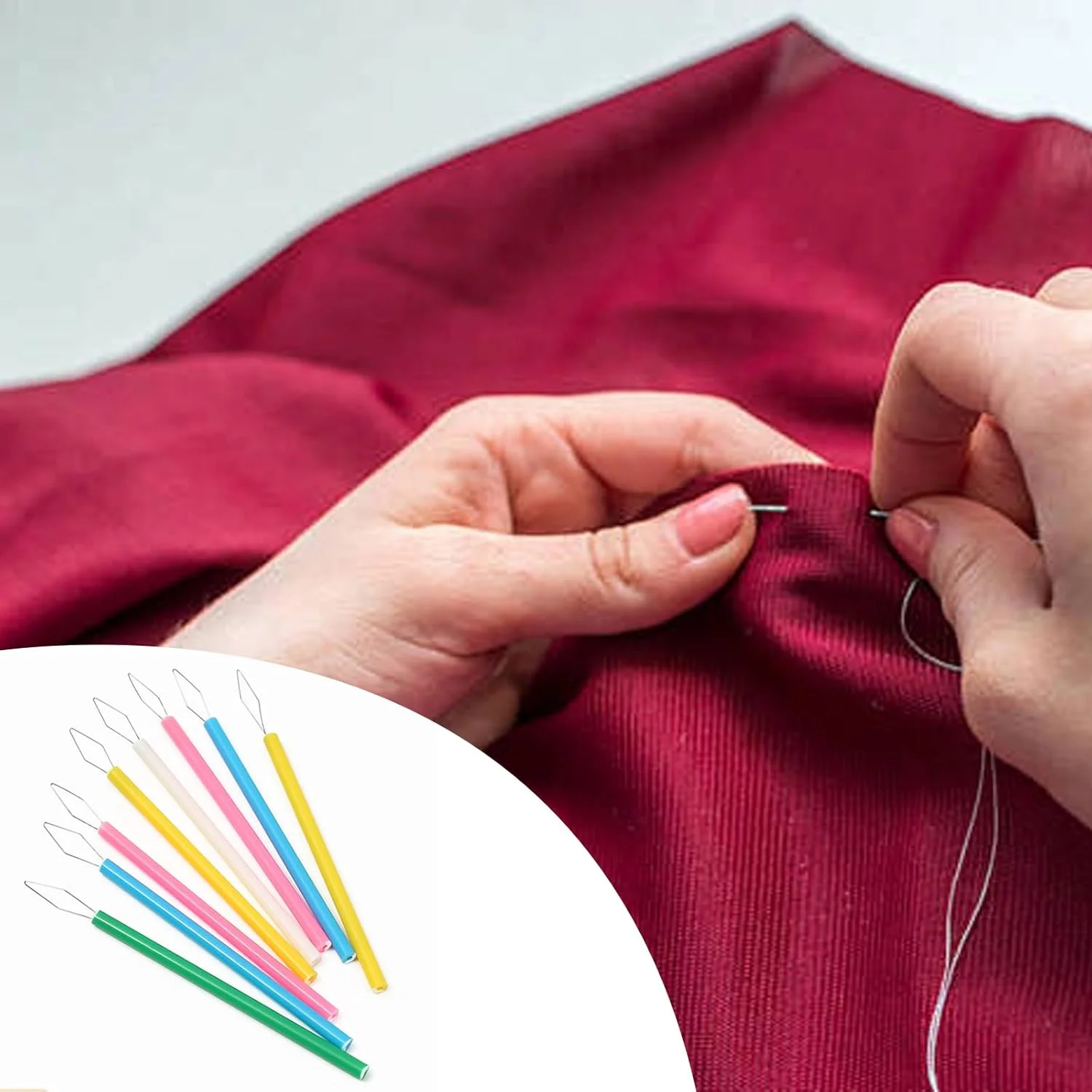 نخکش سوزن رنگارنگ ABS استوانهای لوازم جانبی خیاطی برای ابزار بافندگی و خیاطی 20 عددی نخکش سوزن رنگارنگ ABS استوانهای لوازم جانبی خیاطی برای ابزار بافندگی و خیاطی 20 عددی