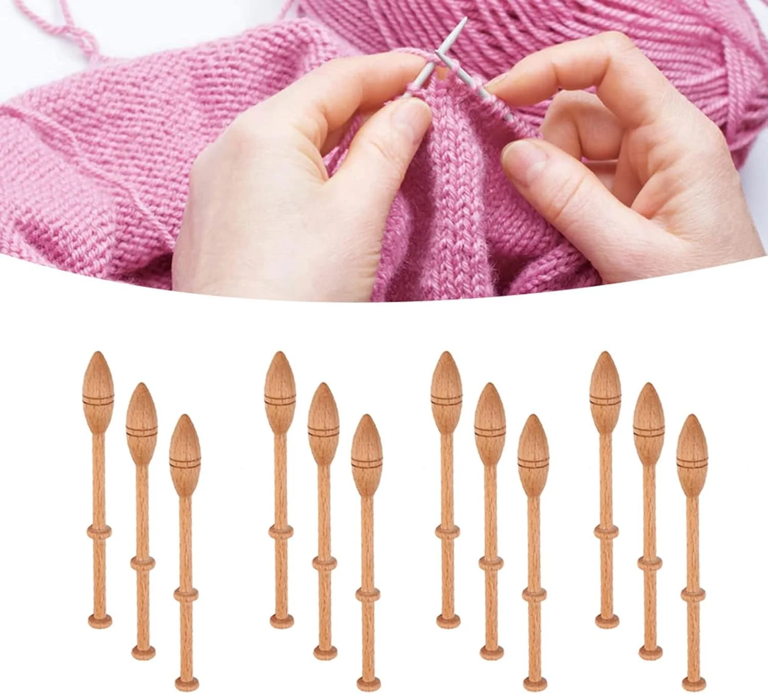 Tnfeeon بسته 12 عددی ماسوره توری چوبی، چوب بافندگی چوبی عتیقه برای صنایع دستی بافتنی Tnfeeon بسته 12 عددی ماسوره توری چوبی، چوب بافندگی چوبی عتیقه برای صنایع دستی بافتنی