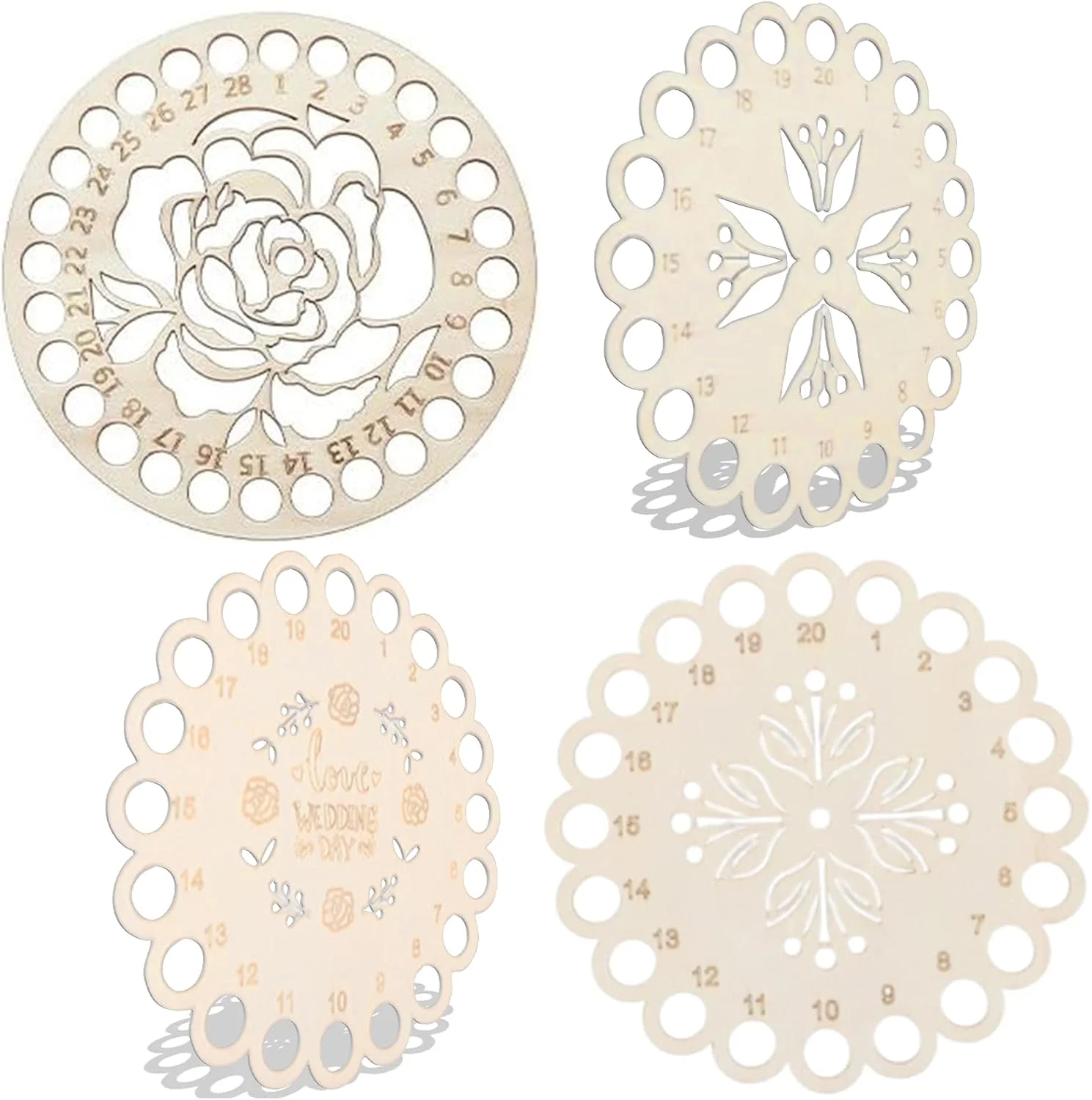 مجموعه ۴ عددی نظم دهنده نخ گلدوزی چوبی شماره دار مجموعه ۴ عددی نظم دهنده نخ گلدوزی چوبی شماره دار