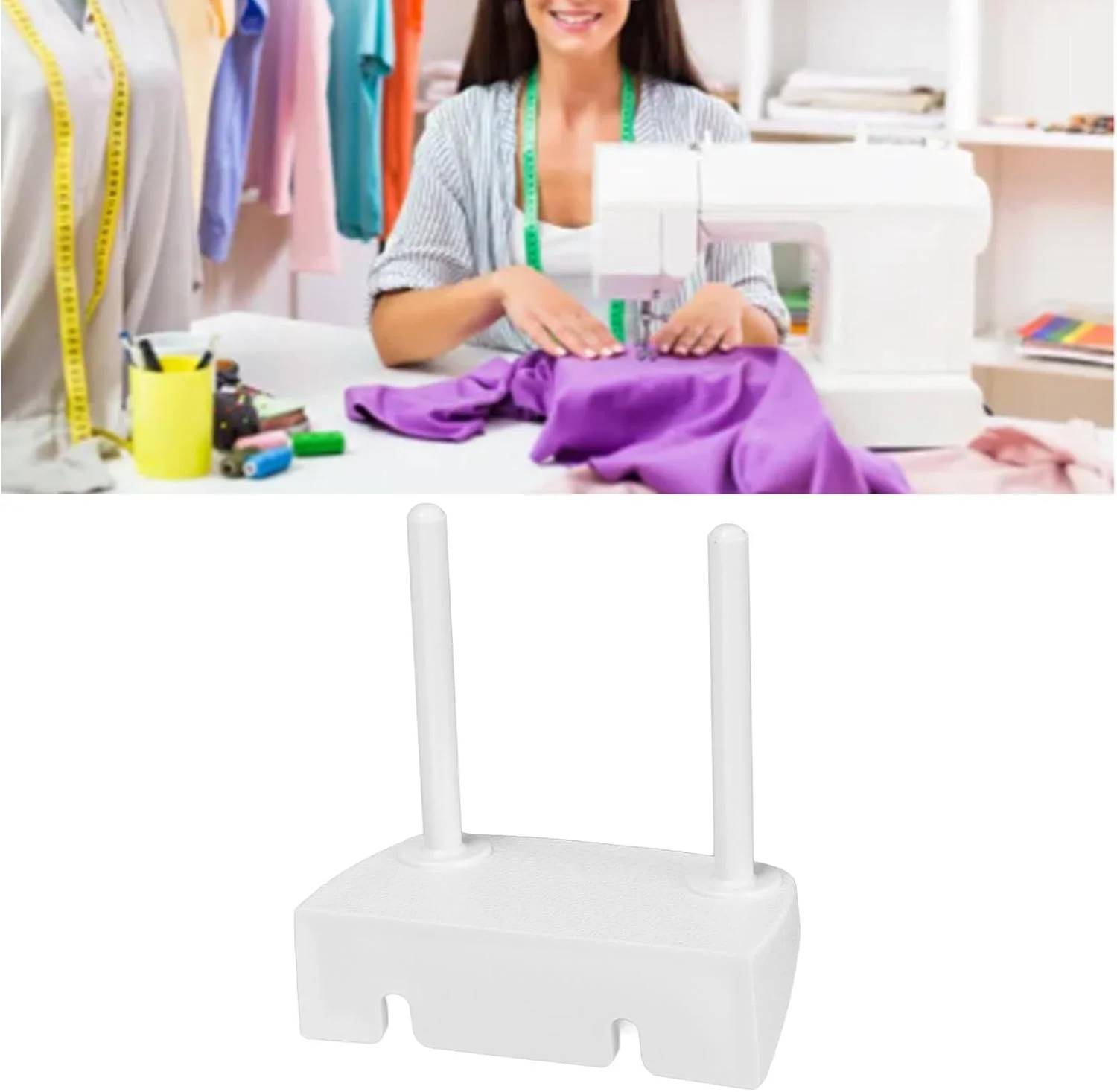 نگهدارنده نخ 2 قرقره ای Cryfokt، پایه نخ 2 قرقره ای پلاستیکی برای 1512 نگهدارنده نخ 2 قرقره ای Cryfokt، پایه نخ 2 قرقره ای پلاستیکی برای 1512