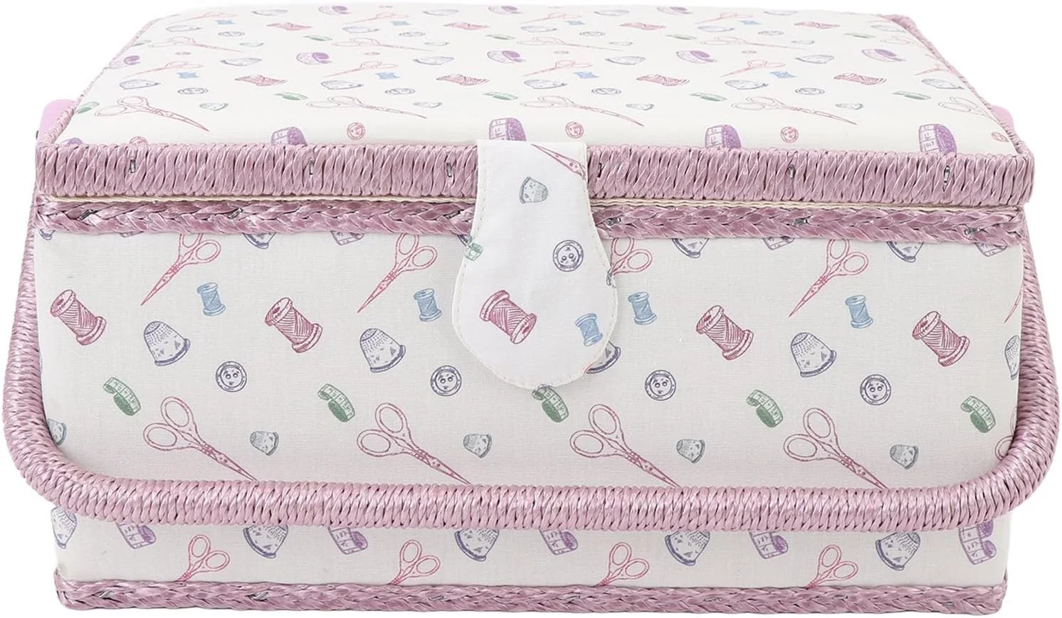 جعبه خیاطی Cryfokt، دارای دکمه مغناطیسی، دسته نرم و راحت قابل حمل با سینی پلاستیکی جداشدنی برای میز کار جعبه خیاطی Cryfokt، دارای دکمه مغناطیسی، دسته نرم و راحت قابل حمل با سینی پلاستیکی جداشدنی برای میز کار