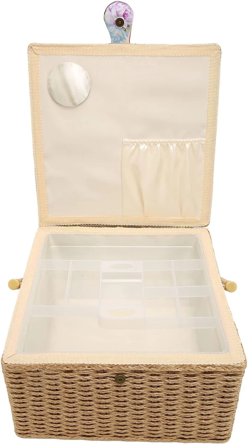 جعبه خیاطی چوبی 33 سانتیمتری فوکتی با سینی جداشدنی، جعبه نگهداری وسایل قدیمی برای ابزار کاردستی، سوزن، بالشتک سوزن، لوازم هنری، سازماندهنده قرقره نخ، کریسمس جعبه خیاطی چوبی 33 سانتیمتری فوکتی با سینی جداشدنی، جعبه نگهداری وسایل قدیمی برای ابزار کاردستی، سوزن، بالشتک سوزن، لوازم هنری، سازماندهنده قرقره نخ، کریسمس