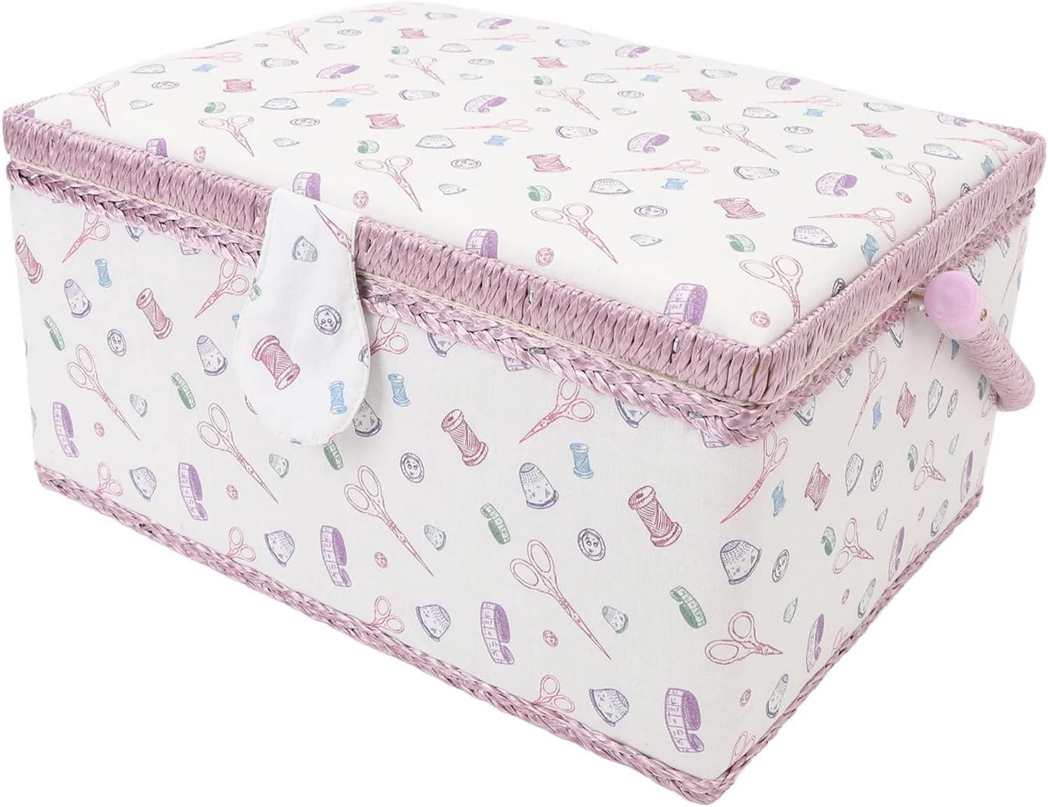 جعبه خیاطی Cryfokt، دارای دکمه مغناطیسی، دسته نرم و راحت قابل حمل با سینی پلاستیکی جداشدنی برای میز کار جعبه خیاطی Cryfokt، دارای دکمه مغناطیسی، دسته نرم و راحت قابل حمل با سینی پلاستیکی جداشدنی برای میز کار