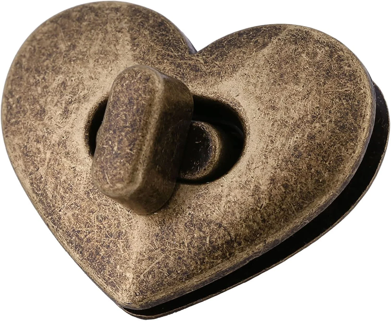 قفل چرخشی فلزی Sorandy، طرح قلب، مناسب کیف دستی (برنز عتیقه) - 5 عدد