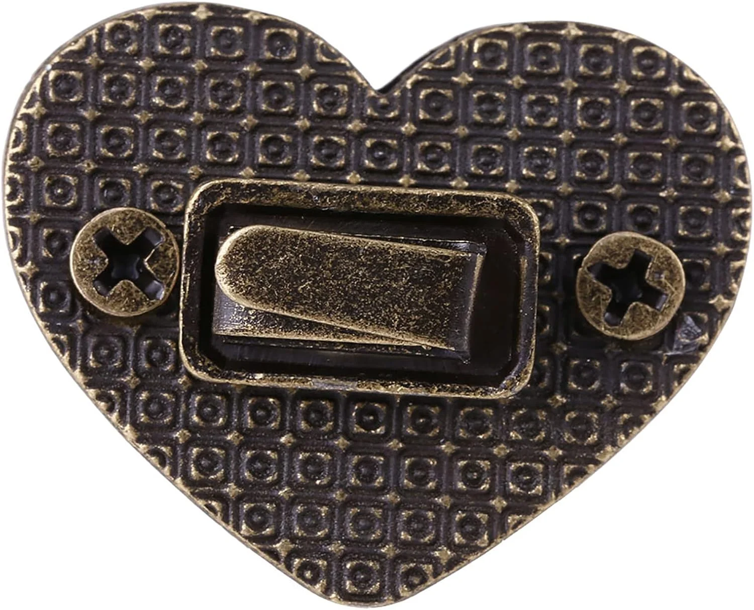 قفل چرخشی فلزی Sorandy، طرح قلب، مناسب کیف دستی (برنز عتیقه) - 5 عدد
