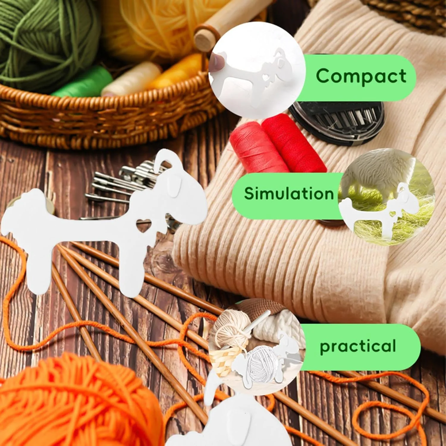 ماسوره نخ گلدوزی - نگهداری نخ خیاطی | نگهداری نخ پشمی به شکل گوسفند برای استودیوهای خلاقانه، پروژه‌های لحاف‌دوزی، خیاطان، دوزندگان، مسافرت، خانه، سازندگان لباس