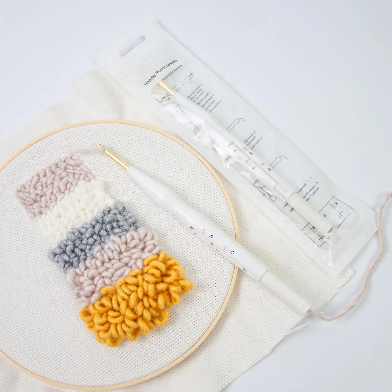 قلم سوزن پانچ - کیت نخ‌کش قلم گلدوزی قابل تنظیم، لوازم جانبی دوخت دستی برای مبتدیان و بزرگسالان برای پروژه‌های خلاقانه صنایع دستی، جوراب، بالش، پادری و تکه‌دوزی