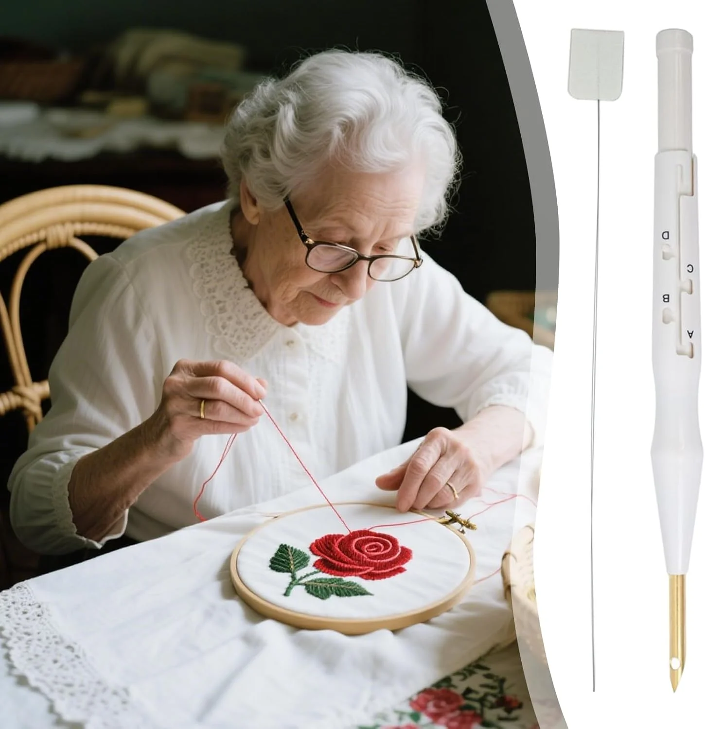 ست قلم سوزن پانچ گلدوزی، ست نخکش قلم گلدوزی قابل تنظیم | لوازم هنری و صنایع دستی برای بزرگسالان و مبتدیان، مناسب برای تکهدوزی فرش، جوراب، لباس و صنایع دستی خلاقانه ست قلم سوزن پانچ گلدوزی، ست نخکش قلم گلدوزی قابل تنظیم | لوازم هنری و صنایع دستی برای بزرگسالان و مبتدیان، مناسب برای تکهدوزی فرش، جوراب، لباس و صنایع دستی خلاقانه