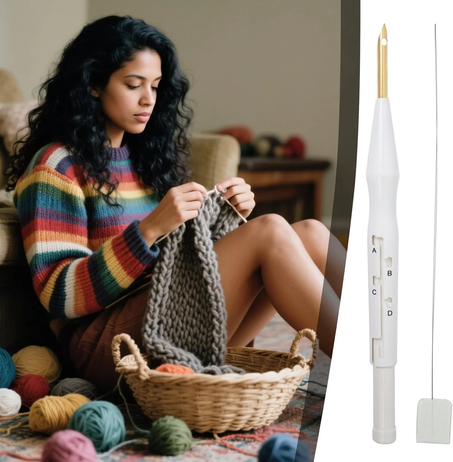 ست سوزن پانچ گلدوزی | سوزن نخکن قابل تنظیم - لوازم جانبی دوخت دستی برای صنایع دستی هنری، تکهدوزی، جوراب، لباس، بالش و فرش ست سوزن پانچ گلدوزی | سوزن نخکن قابل تنظیم - لوازم جانبی دوخت دستی برای صنایع دستی هنری، تکهدوزی، جوراب، لباس، بالش و فرش