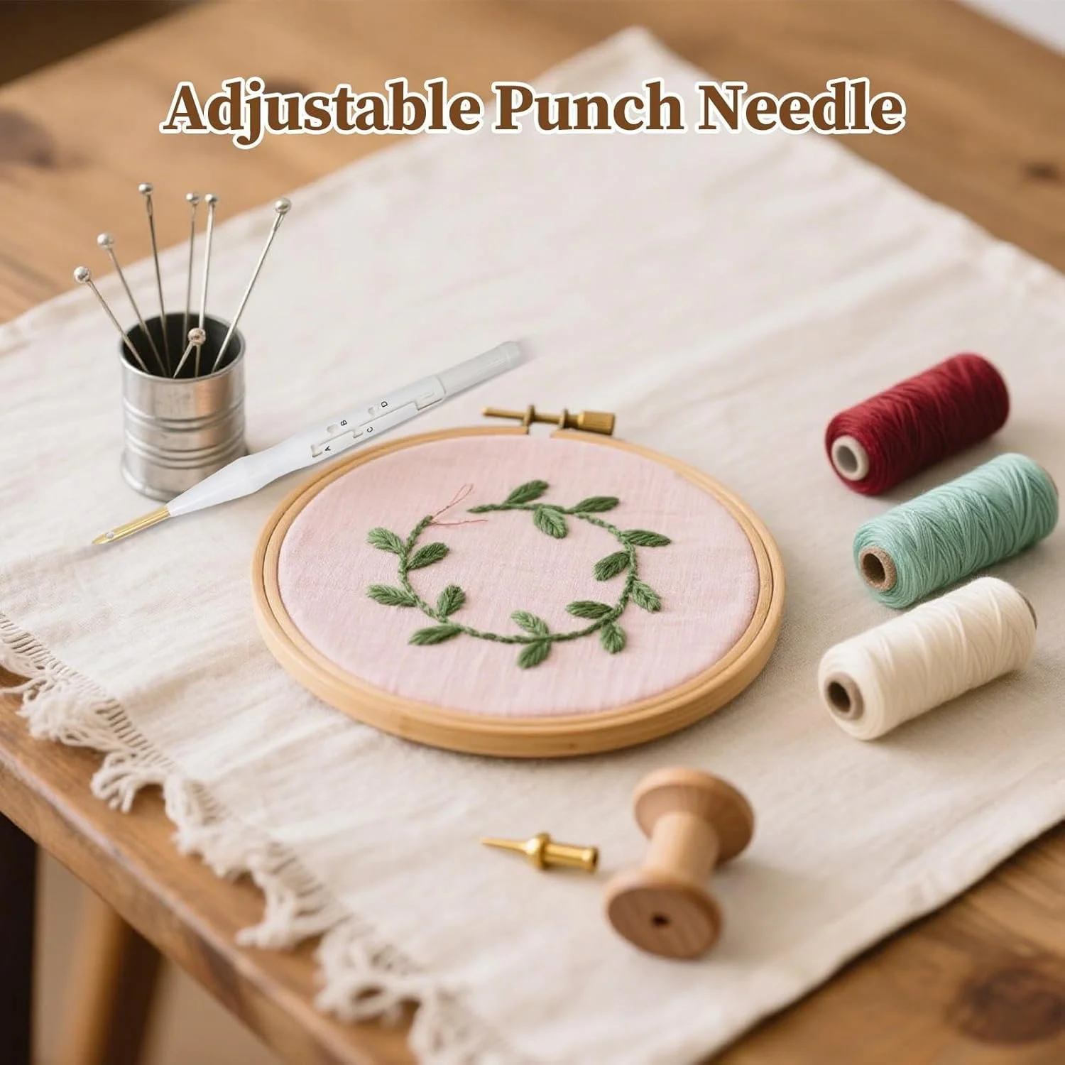 قلم سوزن پانچ گلدوزی | سوزن نخ کشی قابل تنظیم خیاطی، لوازم جانبی دوخت دستی برای بزرگسالان مبتدی، صنایع دستی خلاقانه، فرش، جوراب، لباس، بالش