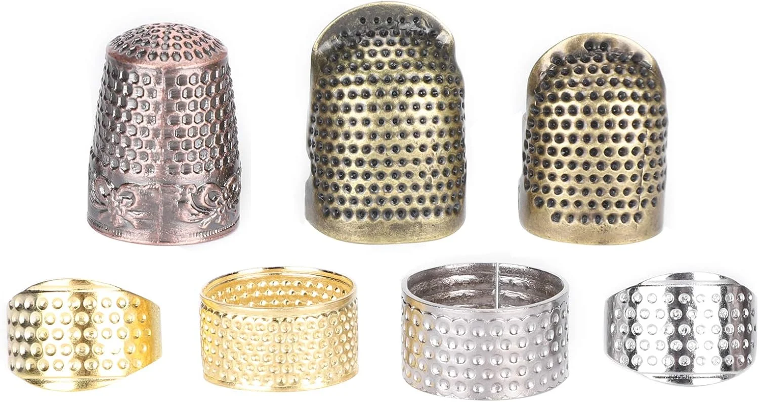 مجموعه انگشتانه خیاطی 7 عددی Tnfeeon، محافظ نوک انگشت برنجی قابل تنظیم برای گلدوزی و سوزن دوزی مجموعه انگشتانه خیاطی 7 عددی Tnfeeon، محافظ نوک انگشت برنجی قابل تنظیم برای گلدوزی و سوزن دوزی