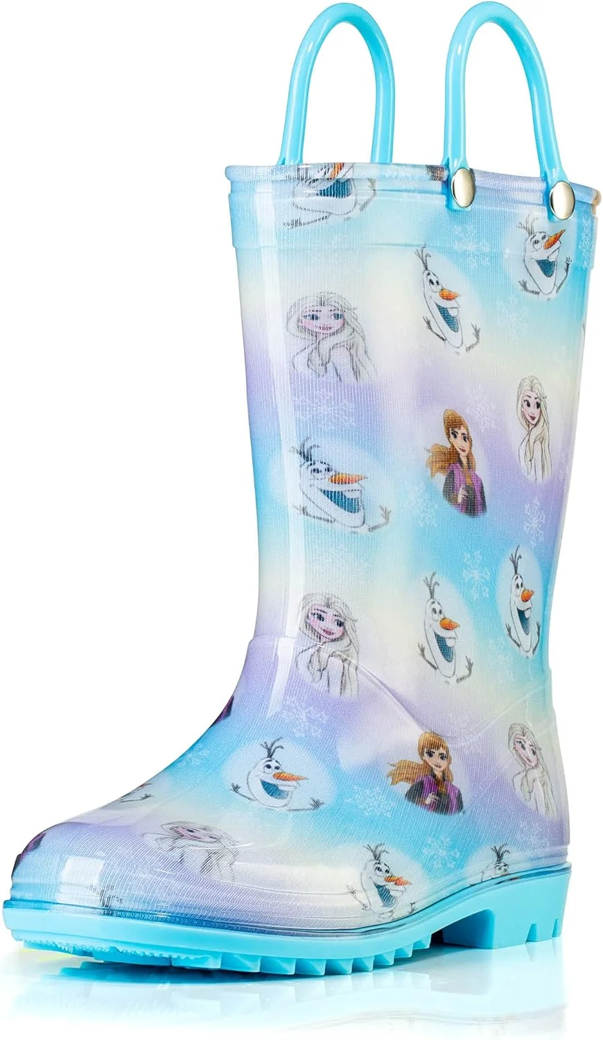چکمه بارانی دخترانه طرح Frozen مدل Anna and Elsa رنگ صورتی و بنفش