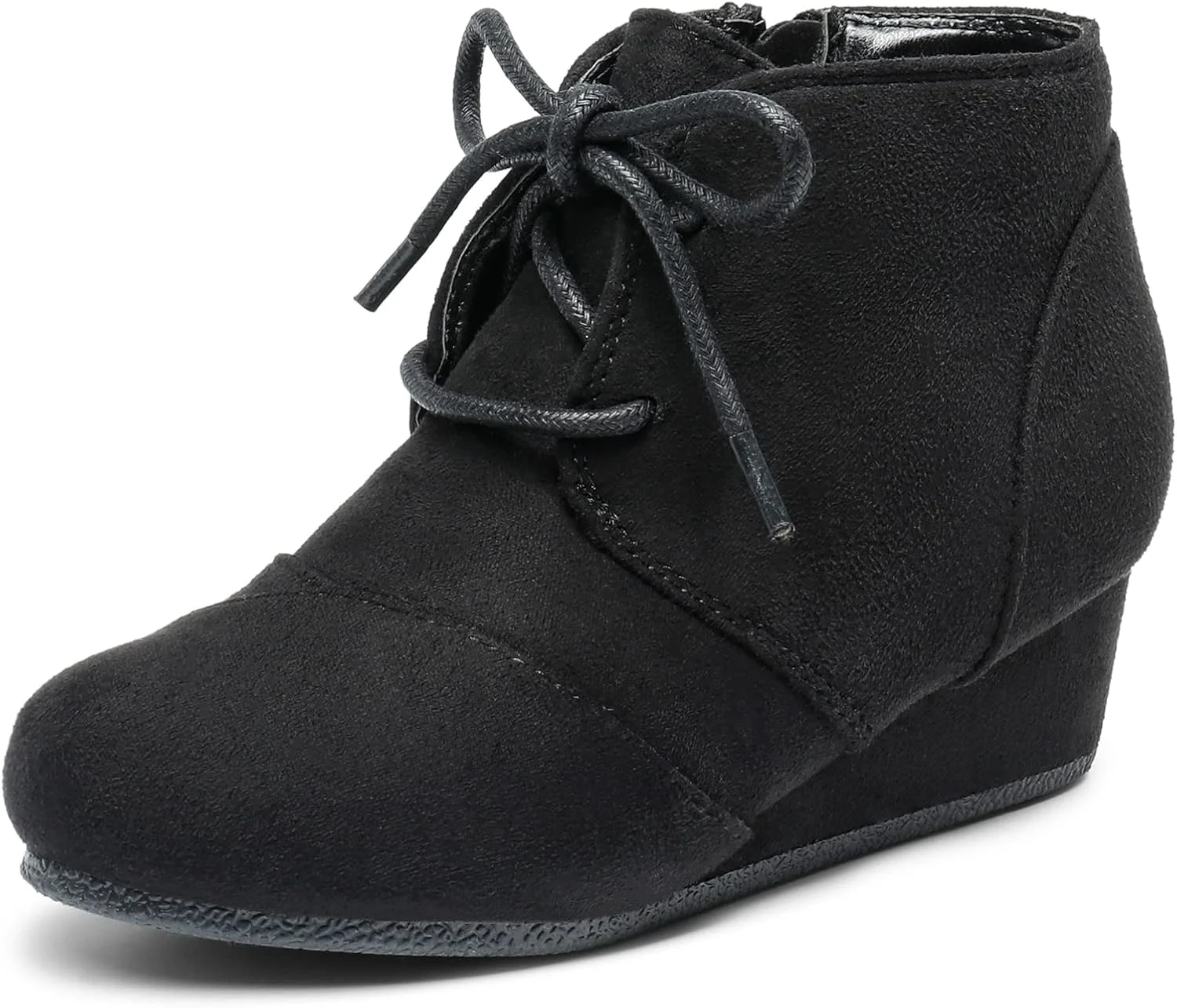 DREAM PAIRS نیم بوت پاشنه دار دخترانه مدل Tomson-K مشکی - سایز 29