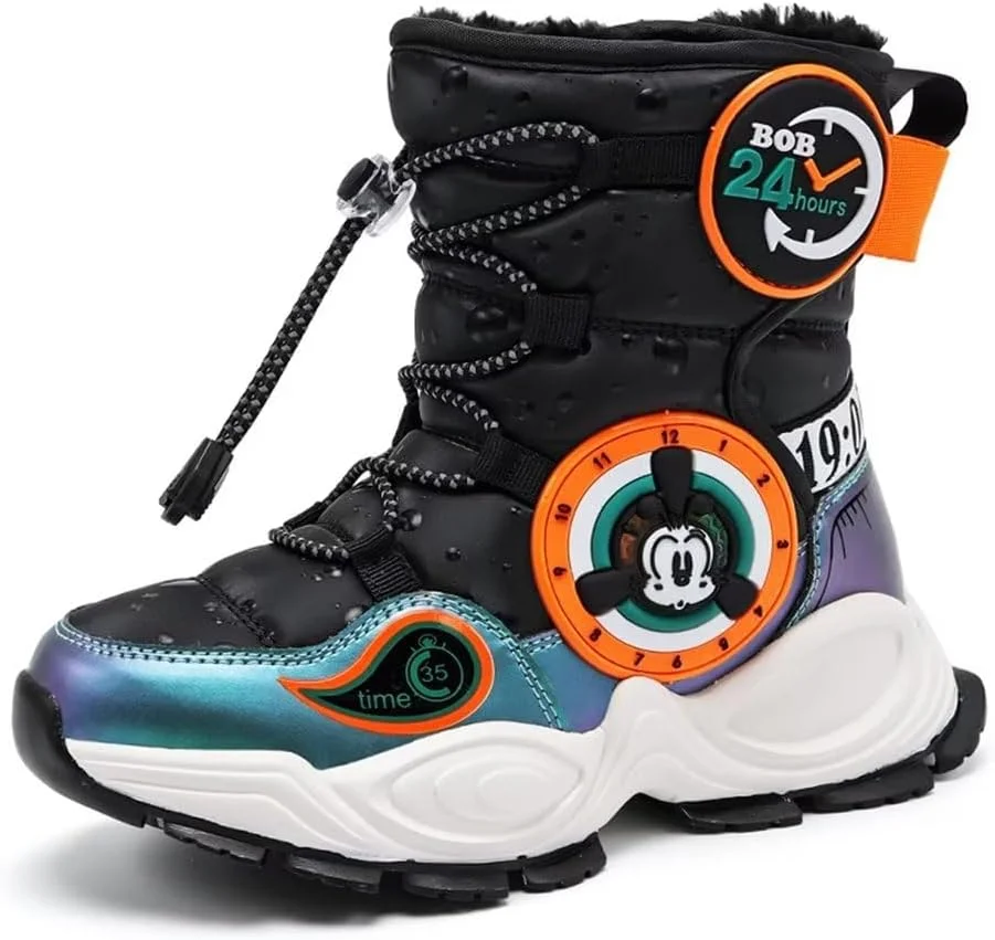 کفش برفی بچگانه FEIFEISISTER، چکمه، دخترانه، پسرانه، چکمه باران، محافظت در برابر سرما، چکمه زمستانی رسمی، کفش نخی، پسرانه، دخترانه، چکمه زمستانی، بازی در برف، ضد آب، ضد لغزش، سبک وزن