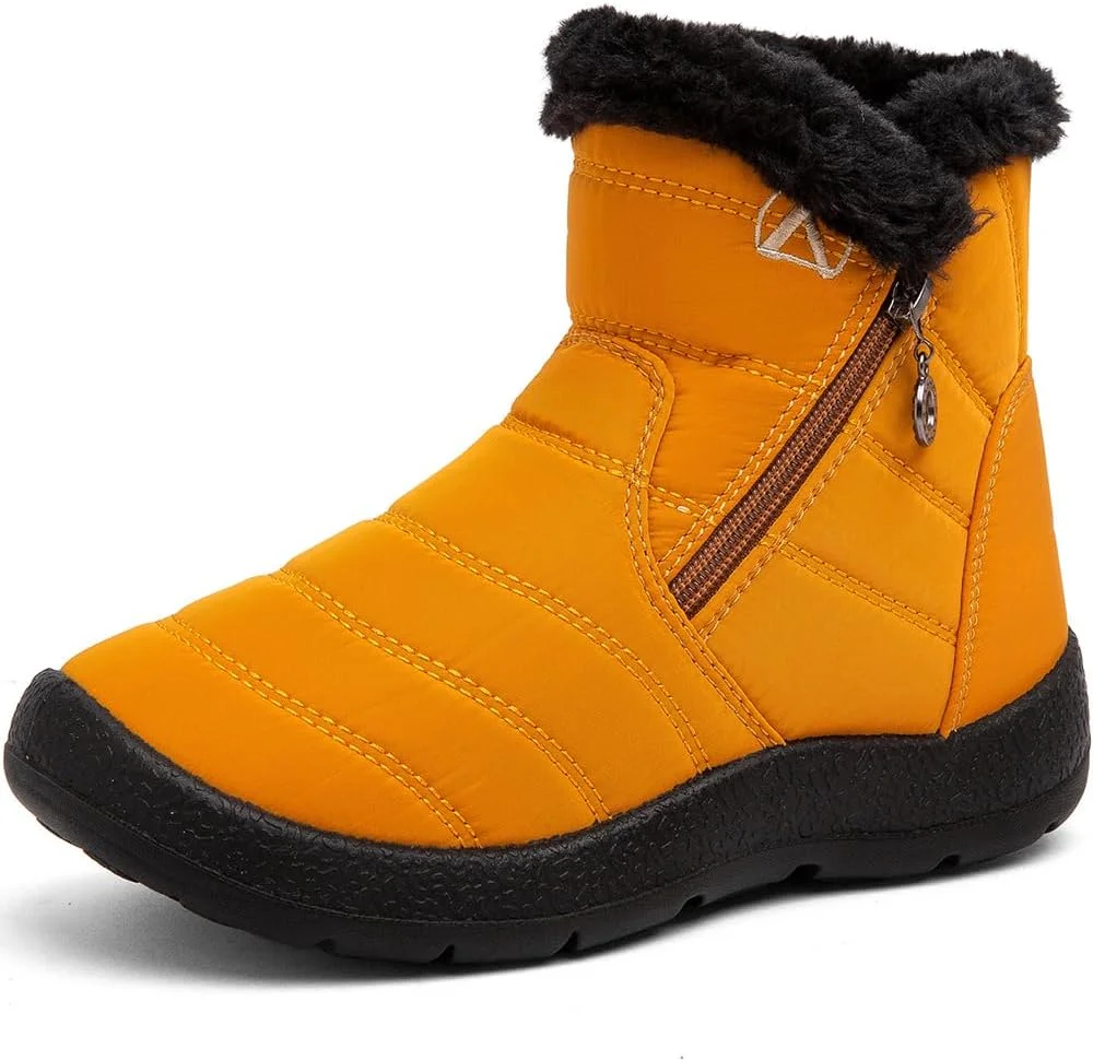 بوت های برفی کودکان GOGOUP، بوت های زمستانی ضد آب با آستر گرم، مناسب برای دختران و پسران، کفش های زمستانی ضد لغزش مناسب فضای باز