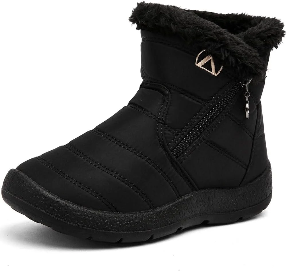 کفش های برفی بچگانه ضد آب، بوت های زمستانی گرم با آستر برای دختران و پسران، کفش های زمستانی ضد لغزش مناسب فضای باز